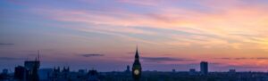 aerial view photo of Big Ben at golden hour